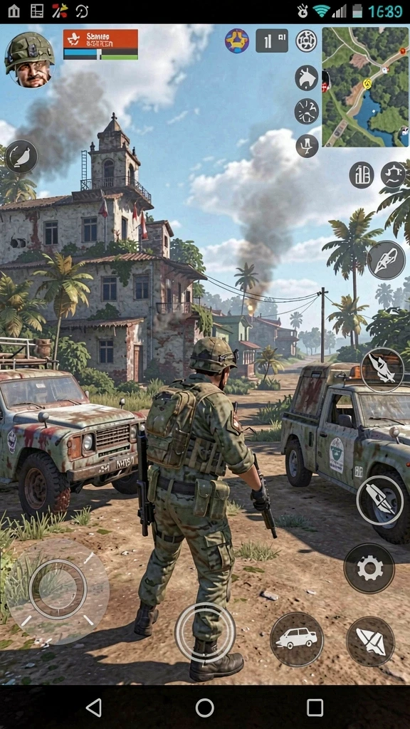 Screenshot dari mode multiplayer, penuh dengan interaksi pemain.
