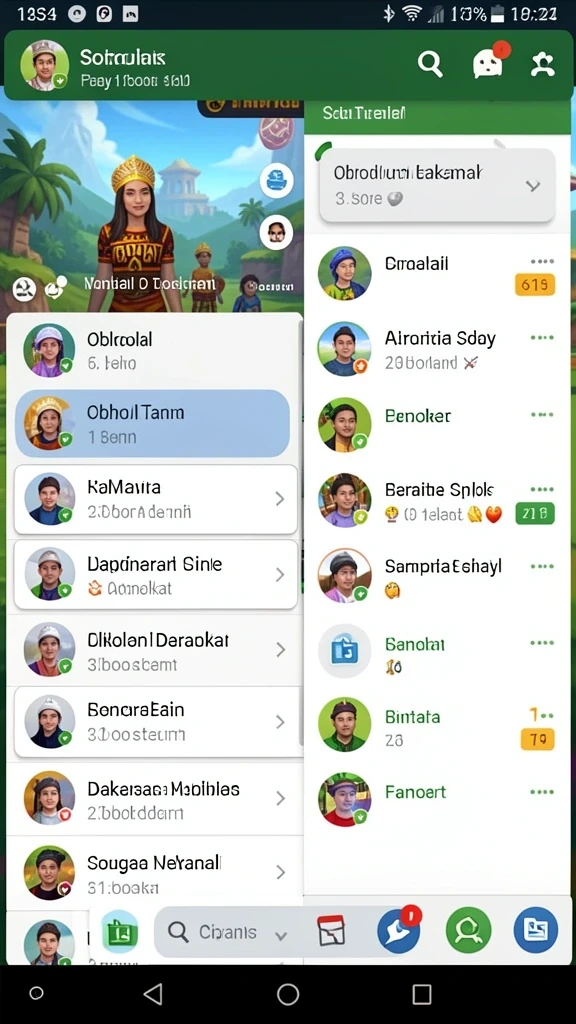 Screenshot karakter utama dengan desain yang keren.