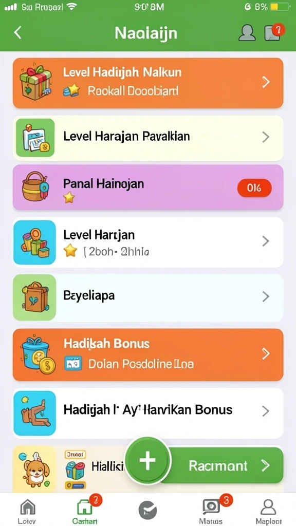 Tantangan menarik di setiap level.