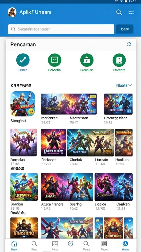 Tampilan awal yang memukau dan user-friendly.