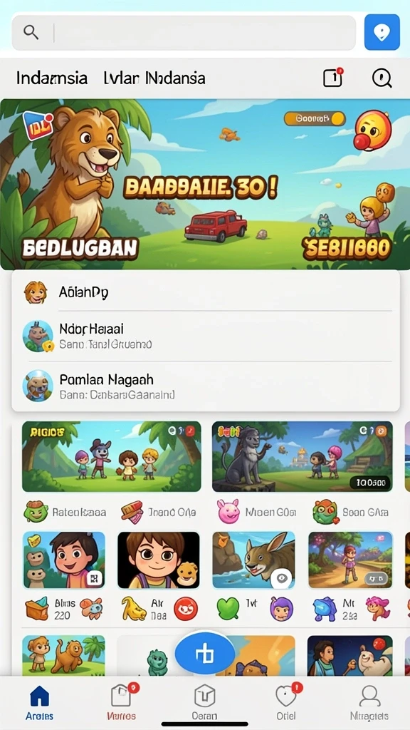 Screenshot pertarungan epik melawan monster besar.