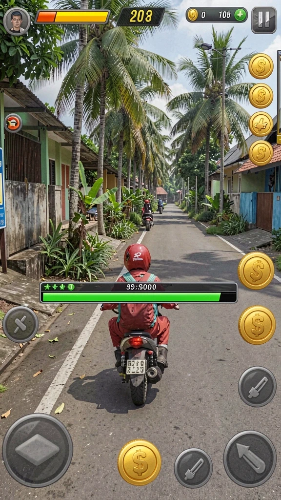 Level yang menantang dengan banyak rintangan.